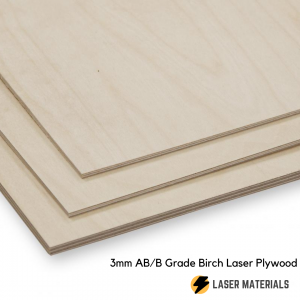 3mm Laser Birch Plywood AB / B 600mm x 400mm