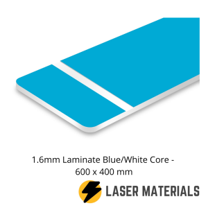 1.6mm Laminate Blue/White Core - 600 x 400 mm