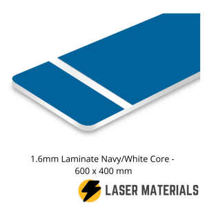 1.6mm Laminate Navy/White Core - 600 x 400 mm