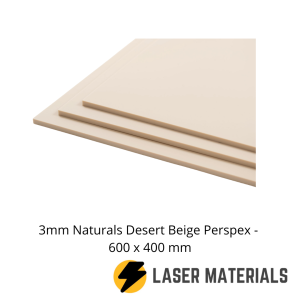 3mm Naturals Desert Beige Perspex - 600 x 400 mm