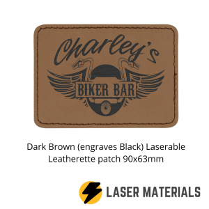 Dark Brown (engraves Black) Laserable Leatherette patch 90x63mm