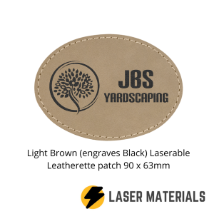 ight Brown (engraves Black) Laserable Leatherette patch 90 x 63mm