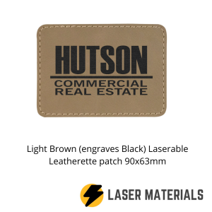 Light Brown (engraves Black) Laserable Leatherette patch 90x63mm
