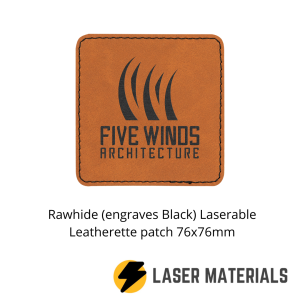 Rawhide (engraves Black) Laserable Leatherette patch 76x76mm