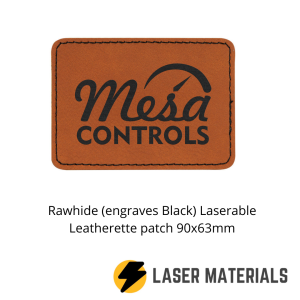 Rawhide (engraves Black) Laserable Leatherette patch 90x63mm