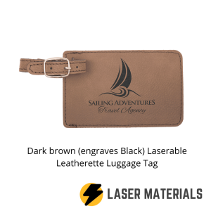 Dark brown (engraves Black) Laserable Leatherette Luggage Tag