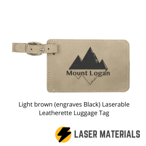 Light brown (engraves Black) Laserable Leatherette Luggage Tag
