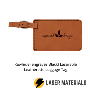 Rawhide (engraves Black) Laserable Leatherette Luggage Tag
