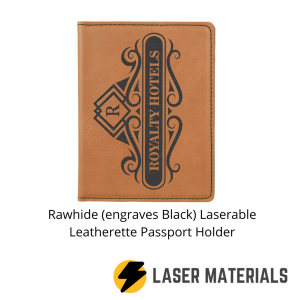 Rawhide (engraves Black) Laserable Leatherette Passport Holder