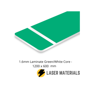 1.6mm laminate green white core 1200 x 600mm