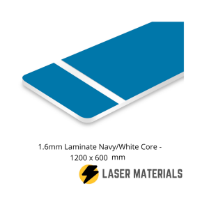 1.6mm laminate navy white core 1200 x 600mm