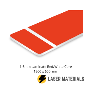 1.6mm laminate red white core 1200 x 600mm