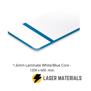 1.6mm Laminate White/Blue Core - 1200 x 600 mm