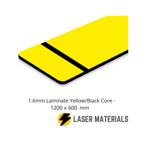 1.6mm laminate yellow black core 1200 x 600mm