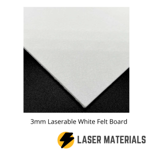 3mm Laserable White Felt Board 500 x 300 mm