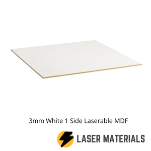 3mm White 1 Side Laserable MDF