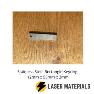 Stainless Steel Rectangle Keyring 12mm x 55mm x 2mm