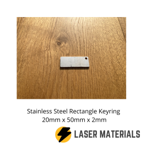 Stainless Steel Rectangle Keyring 20mm x 50mm x 2mm