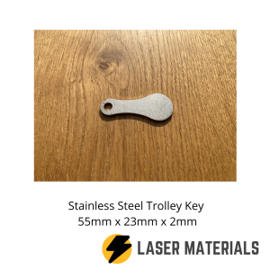 Stainless Steel Trolley Key 55mm x 23mm x 2mm