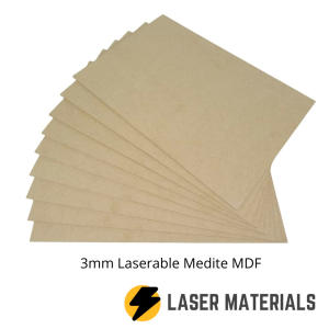 3mm Laserable Medite MDF, 1200mm x 600mm sheet