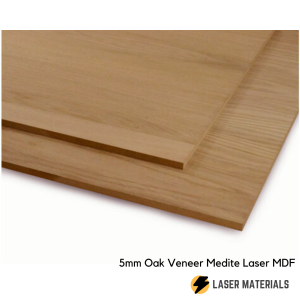 5mm Oak Veneer Medite Laser MDF 1200 x 600 mm
